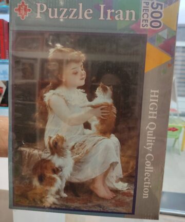 پازل 500 تکه برند ایران طرح دختر وگربه